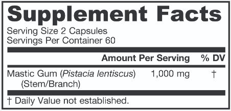 Jarrow Formulas Mastic Gum 1000 mg - 120 Veggie Caps - Natural Formula  Supporting Stomach, Duodenal & Oral Health - 60 Servings 