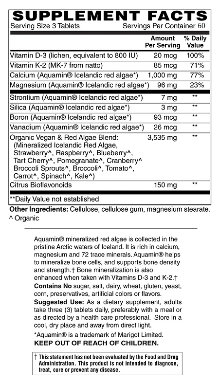 Algae Based Calcium supplement facts 2